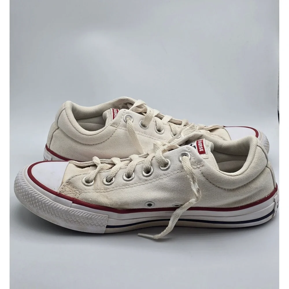 Converse All Star Madison Low Top Kids White Sneakers 4.5Y Distressed‎ Classic